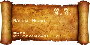 Mátits Noémi névjegykártya
